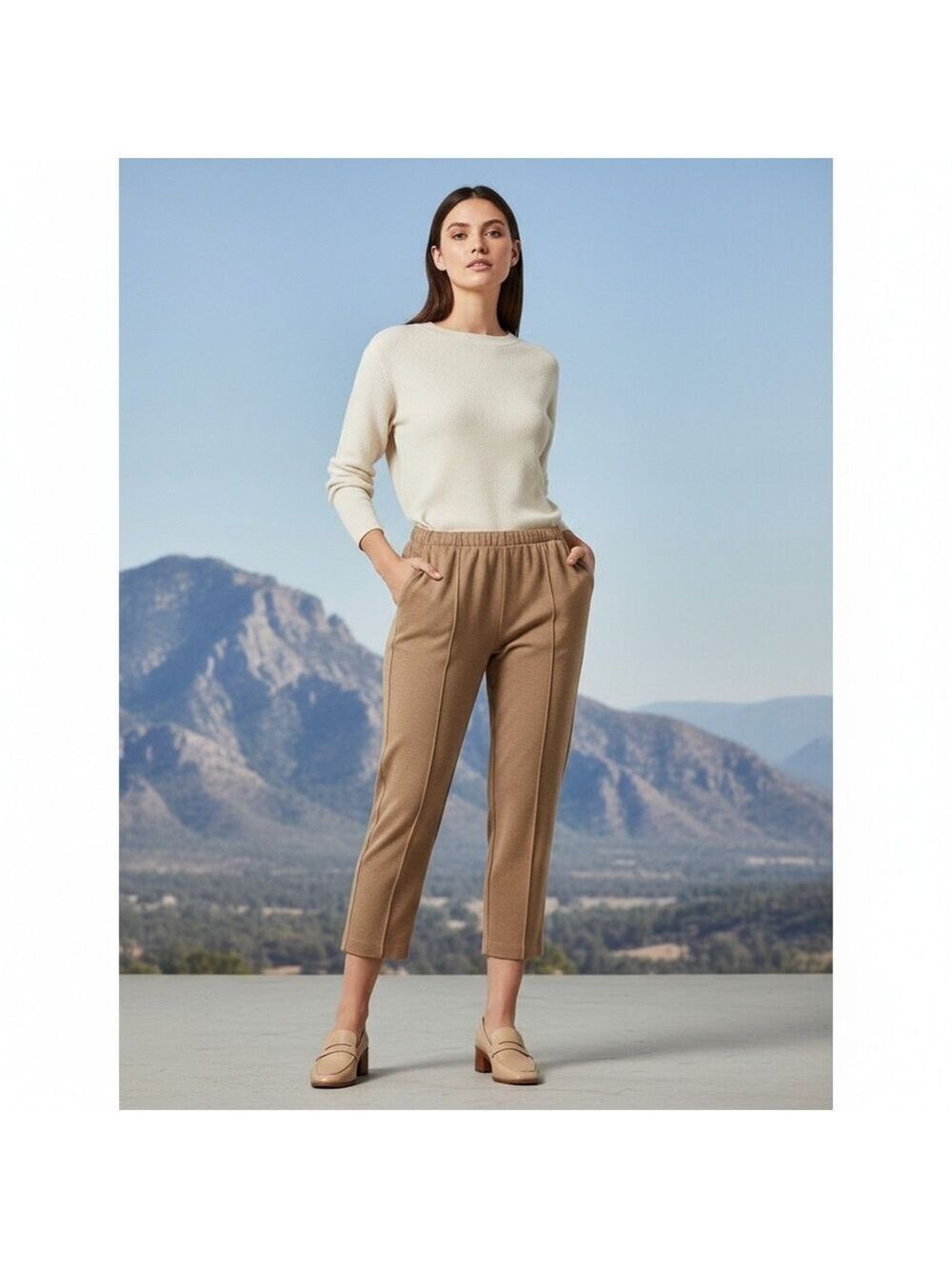 Everlane Brown Pintuck Cropped Pants Size XL